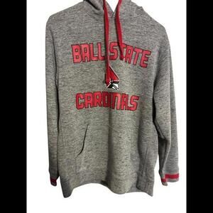 Ball State Cardinals Pullover‎ Hoodie Sweatshirt Med. Gray NCAA